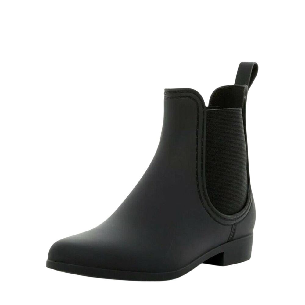 Jeffrey Campbell Womens Forecast Chelsea Rain Boots US 10 Black Waterproof NWOB